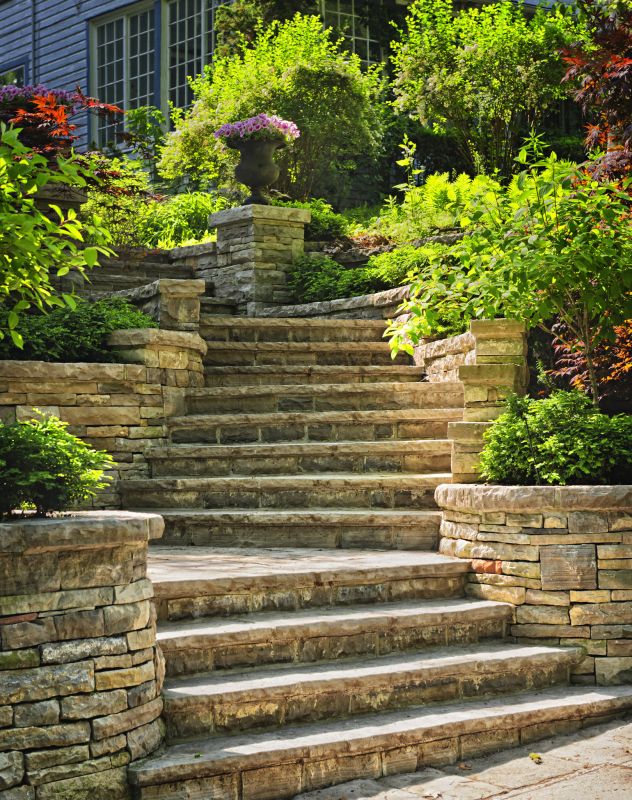 Stone Steps with Landscaping
